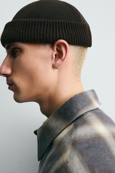 CONTRAST FLANNEL SHORT HAT - Brown by Zara - Image 1