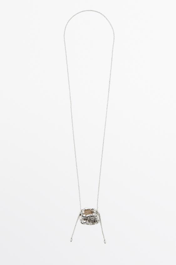 Collar largo pieza cesto - Plata de Zara - Imagen 0