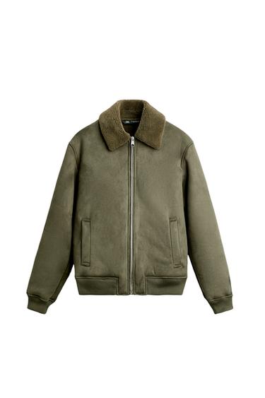 FAUX SUEDE CONTRAST JACKET