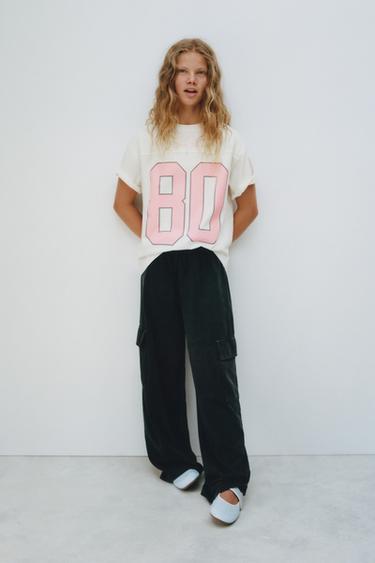 PANTALÓN WIDE LEG CARGO EFECTO LAVADO - Gris antracita de Zara