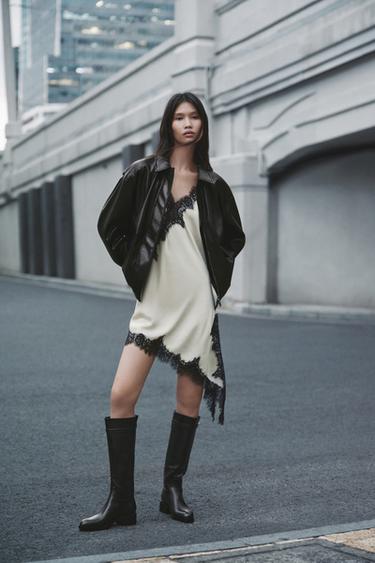 FAUX LEATHER BOMBER JACKET - Black by Zara
