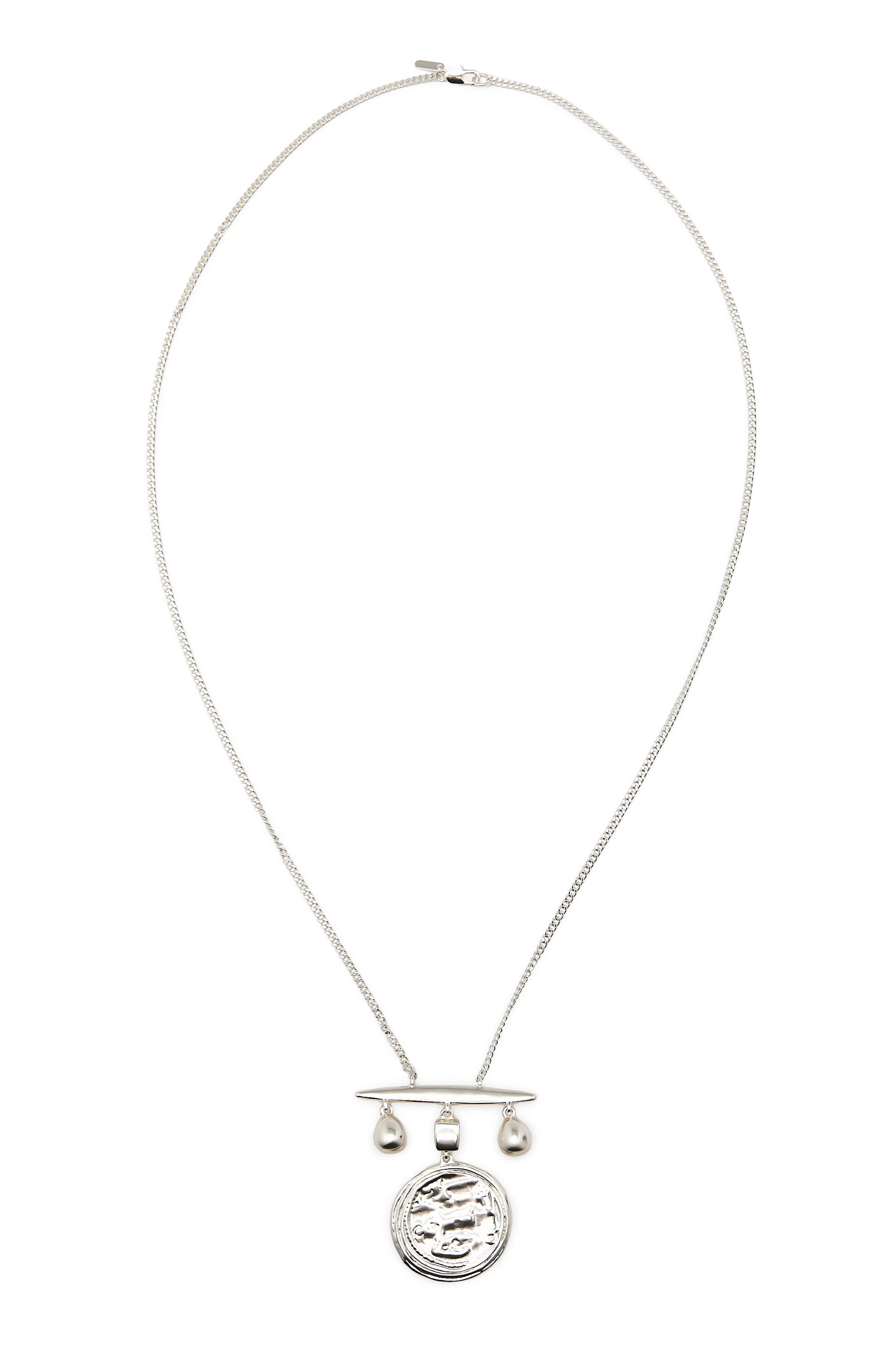 CHAR LOGO PENDANT ZICCA ホワイト ペンダント Long coin necklace - Silver | ZARA United States