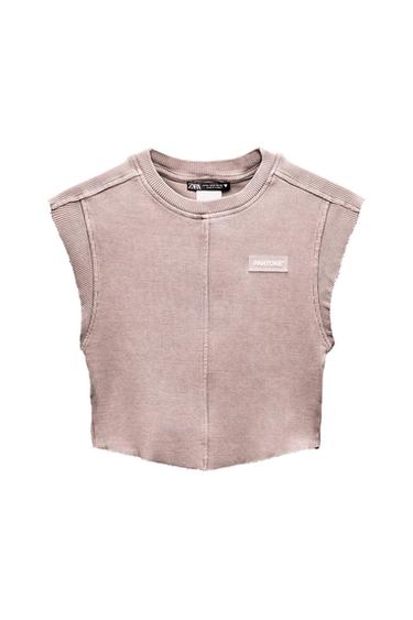 TOP CROP RIB EFECTO LAVADO PANTONE™