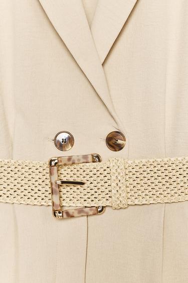 BELTED SHORT SLEEVE JUMPSUIT - Sand by Zara - Image 8