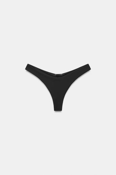 Zara THONG BIKINI BOTTOMS - Black