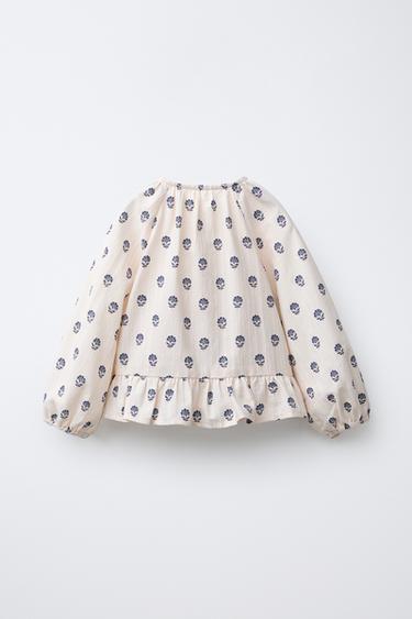 BLOUSE IMPRIMÉE À FLEURS - Écru de Zara - Image 1