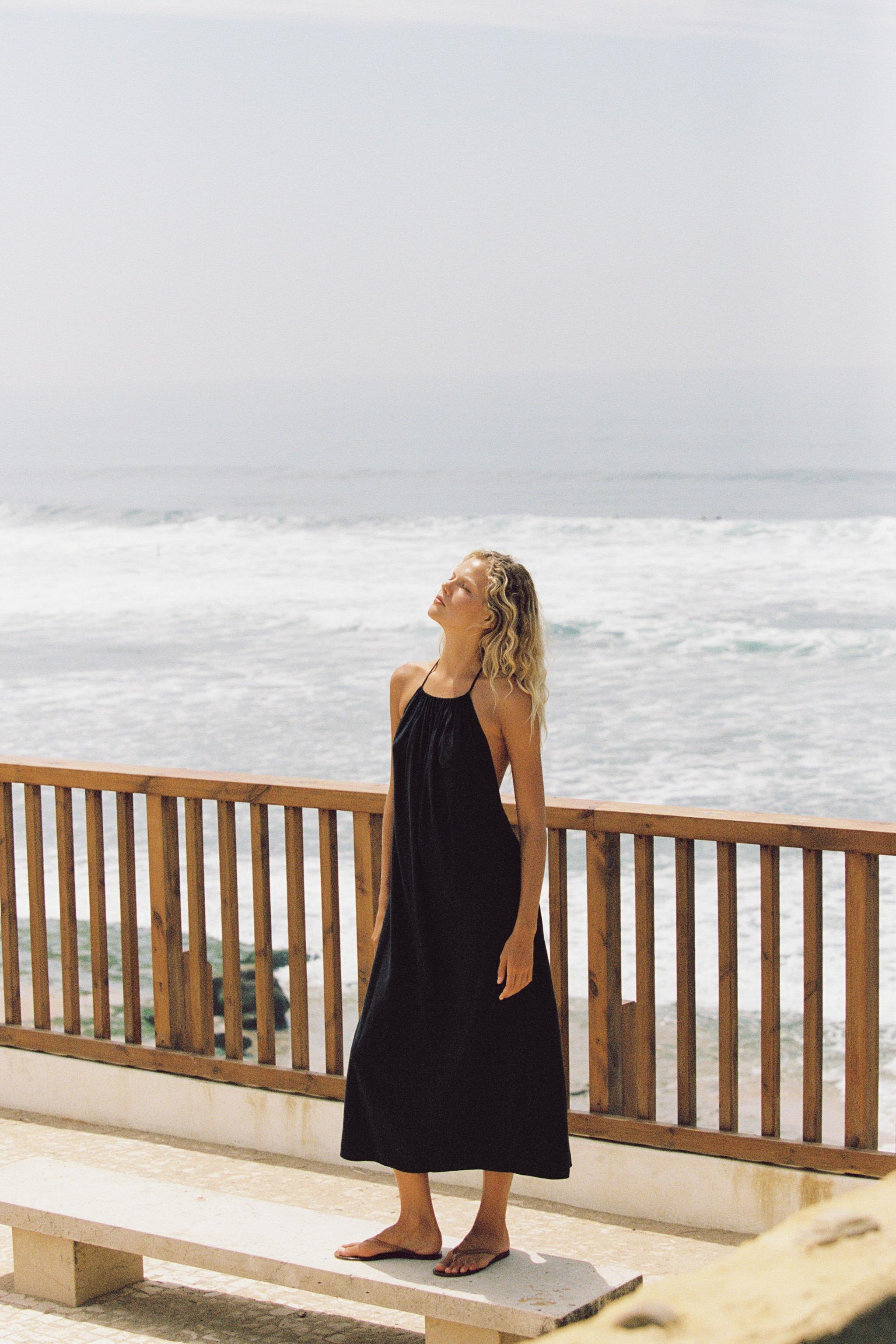 FLOWY HALTER DRESS - Oil | ZARA United States