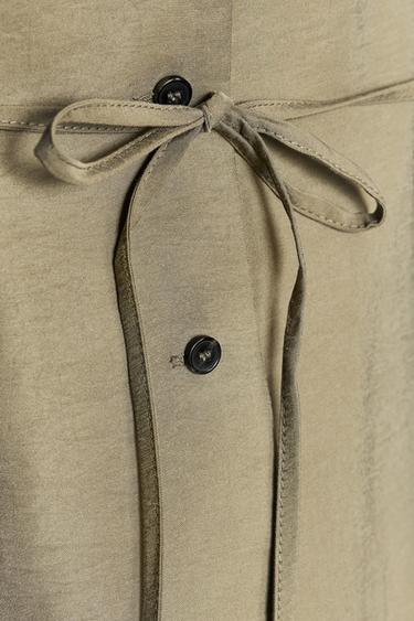 BLAZER ÉPAULETTES CEINTURE FINE - Kaki foncé de Zara - Image 7