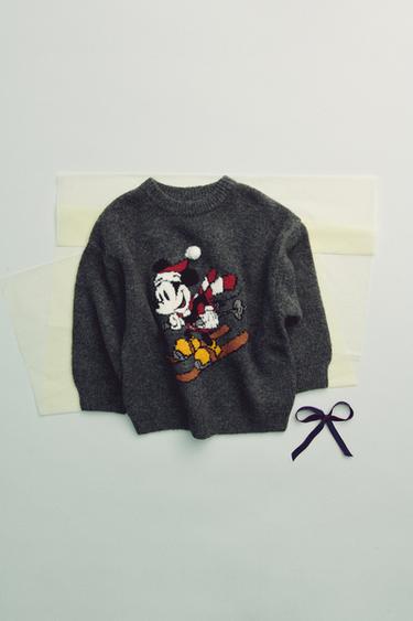 Zara MICKEY MOUSE © DISNEY KNIT JUMPER - Anthracite grey