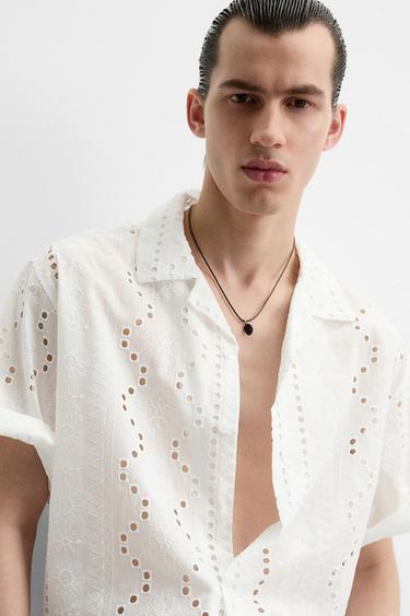 EMBROIDERED CUTWORK SHIRT - White by Zara