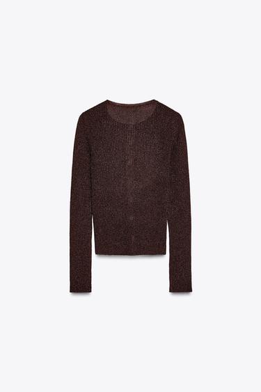 Zara METALLIC THREAD JACKET - Light brown