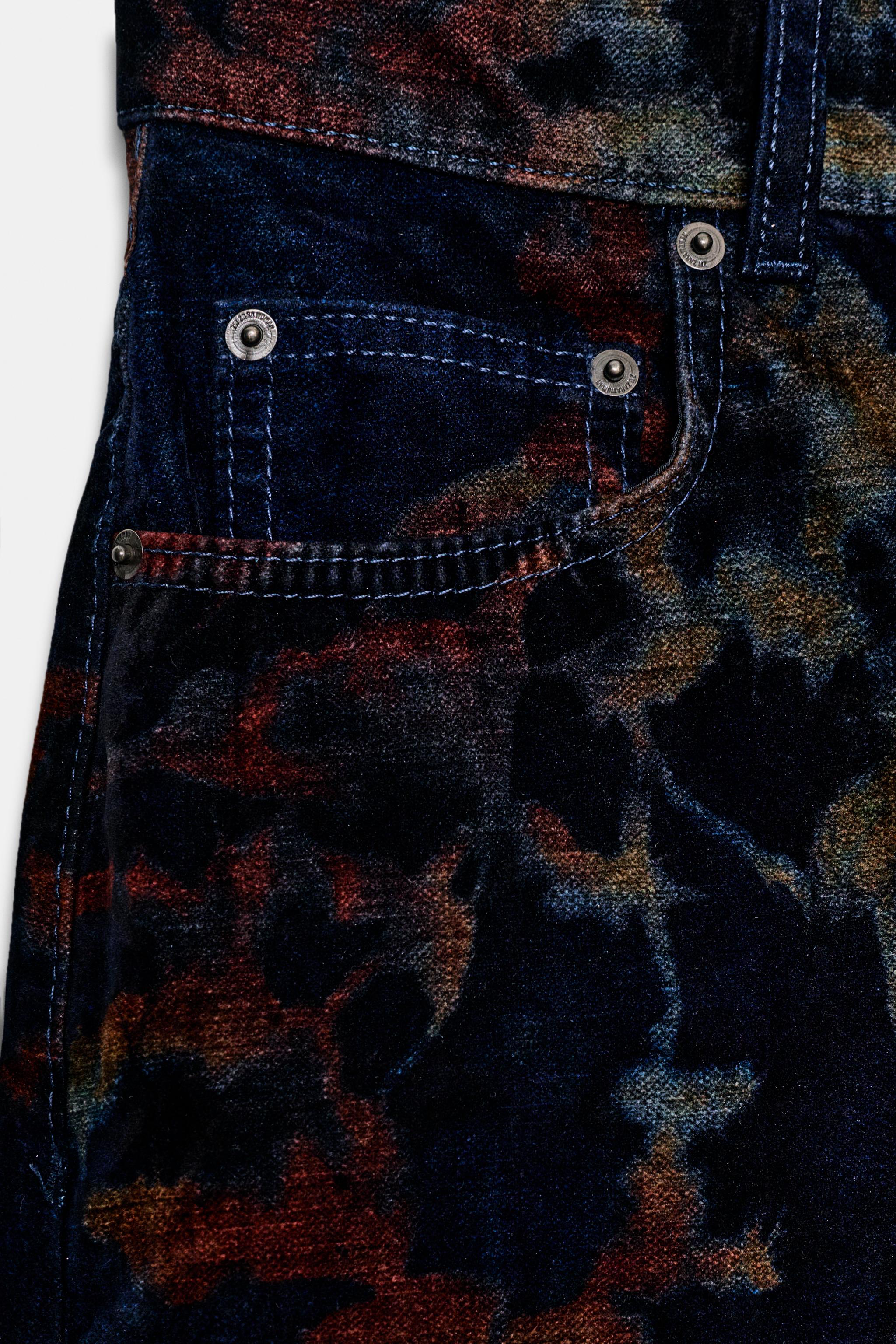 ZW Collection Baggy-Fit Mid-Rise Floral Jeans