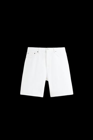 Zara LIMITED EDITION STRAIGHT-FIT DENIM SHORTS - White - Image 0
