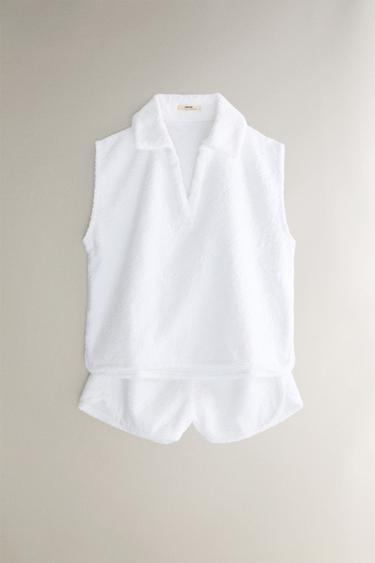POLO TISSU ÉPONGE EXTRA DOUX - Blanc de Zara - Image 4