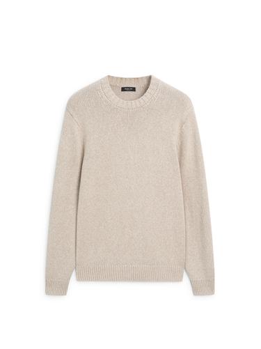 Zara Cotton blend knit crew neck sweater - Beige