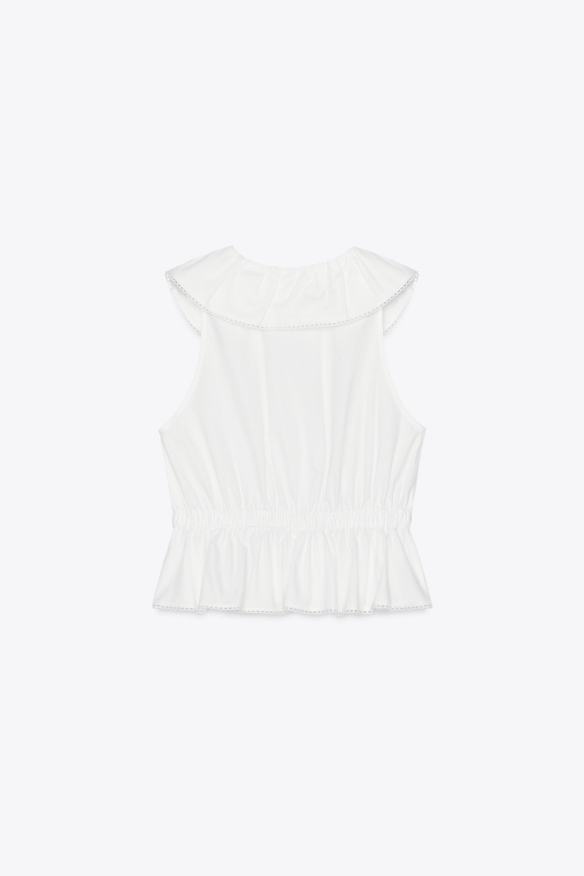 PETER PAN COLLAR POPLIN TOP