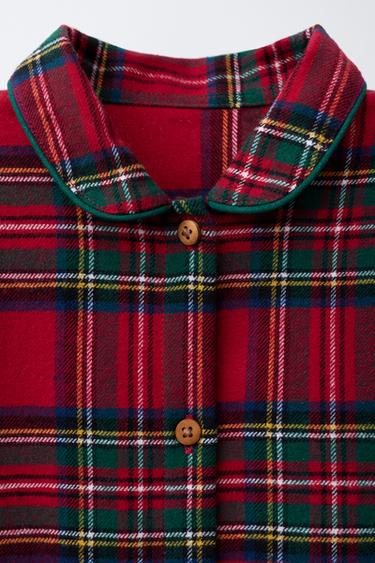 PYJAMA COMBINAISON EN FLANELLE À CARREAUX - Rouge de Zara - Image 2