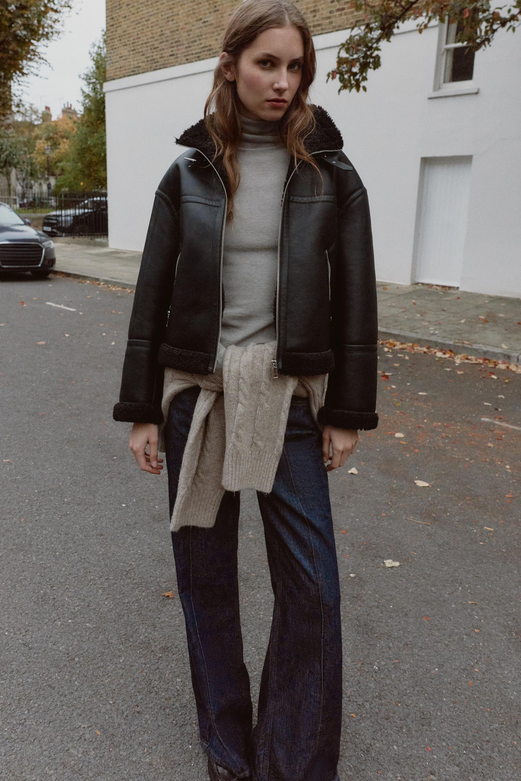 BLOUSON DOUBLE FACE EFFET MOUTON