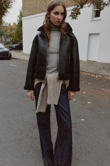 DOUBLE-FACED FAUX SHEARLING JACKET - Black by Zara - Image 0