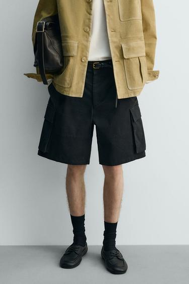 SHORT CARGO RELAXED FIT - Bleu marine de Zara - Image 1