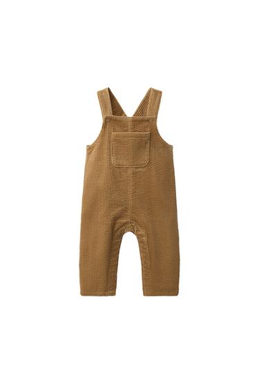 CORDUROY DUNGAREES WITH POCKET - Ochre by Zara