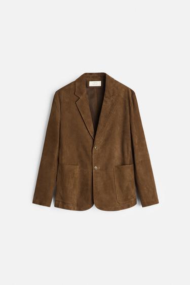 BLAZER DE COURO DE CAMURÇA -  da Zara