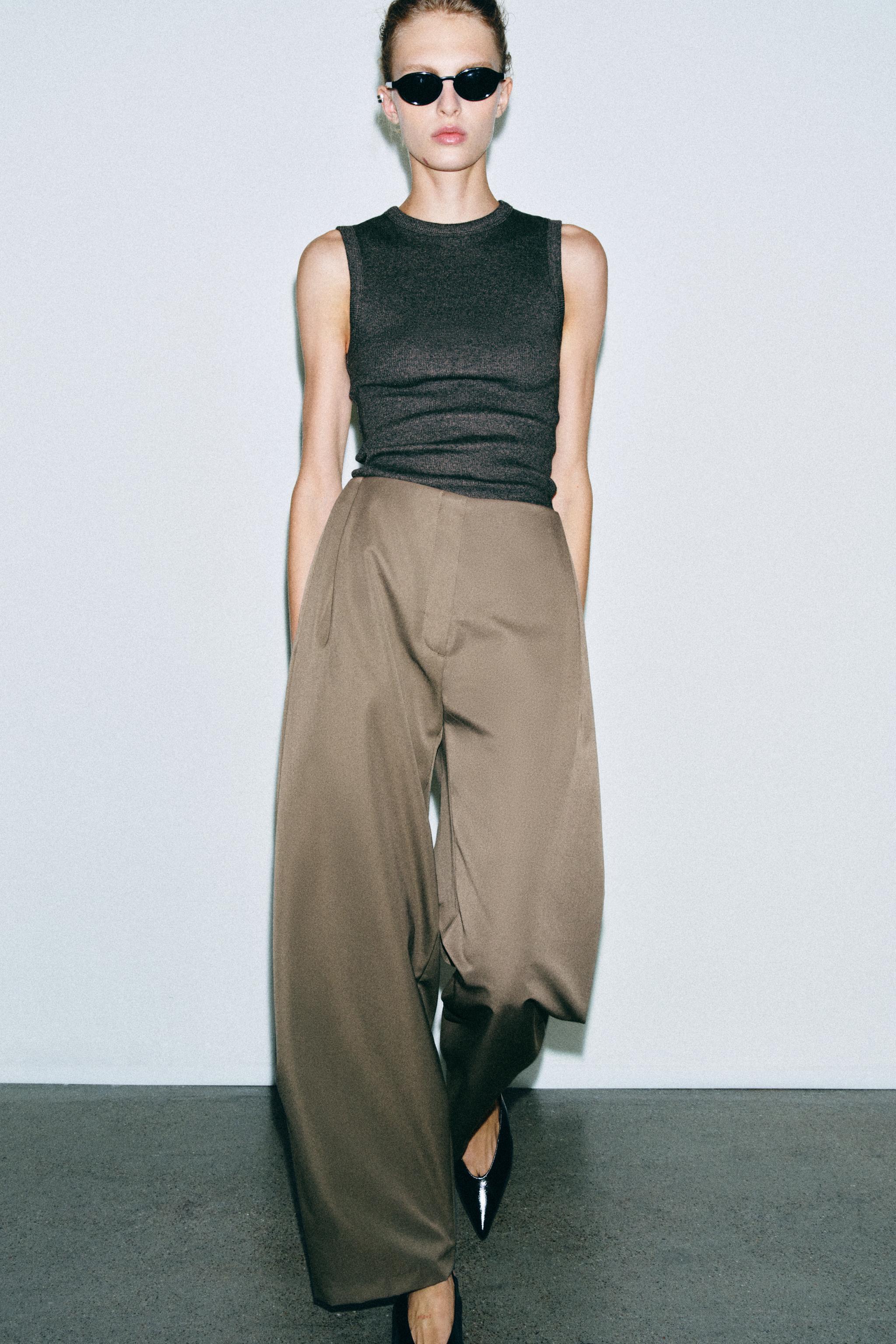 ZW COLLECTION DARTED WIDE-LEG PANTS - thumbnail 4