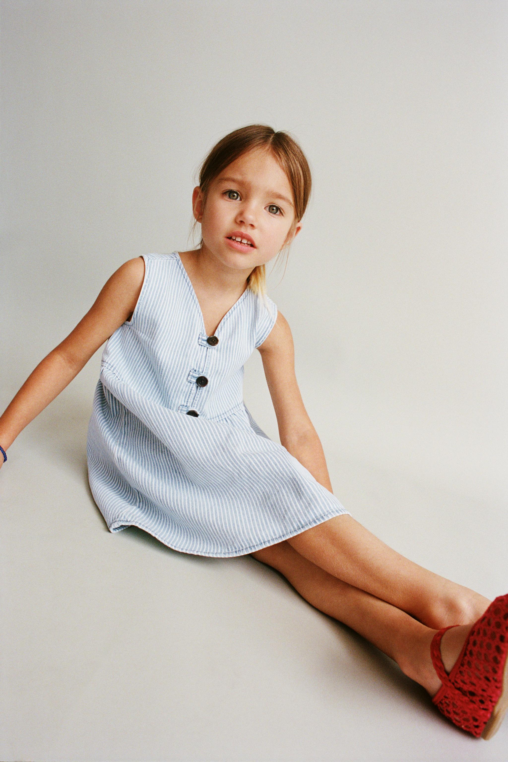 STRIPED TWILL DRESS