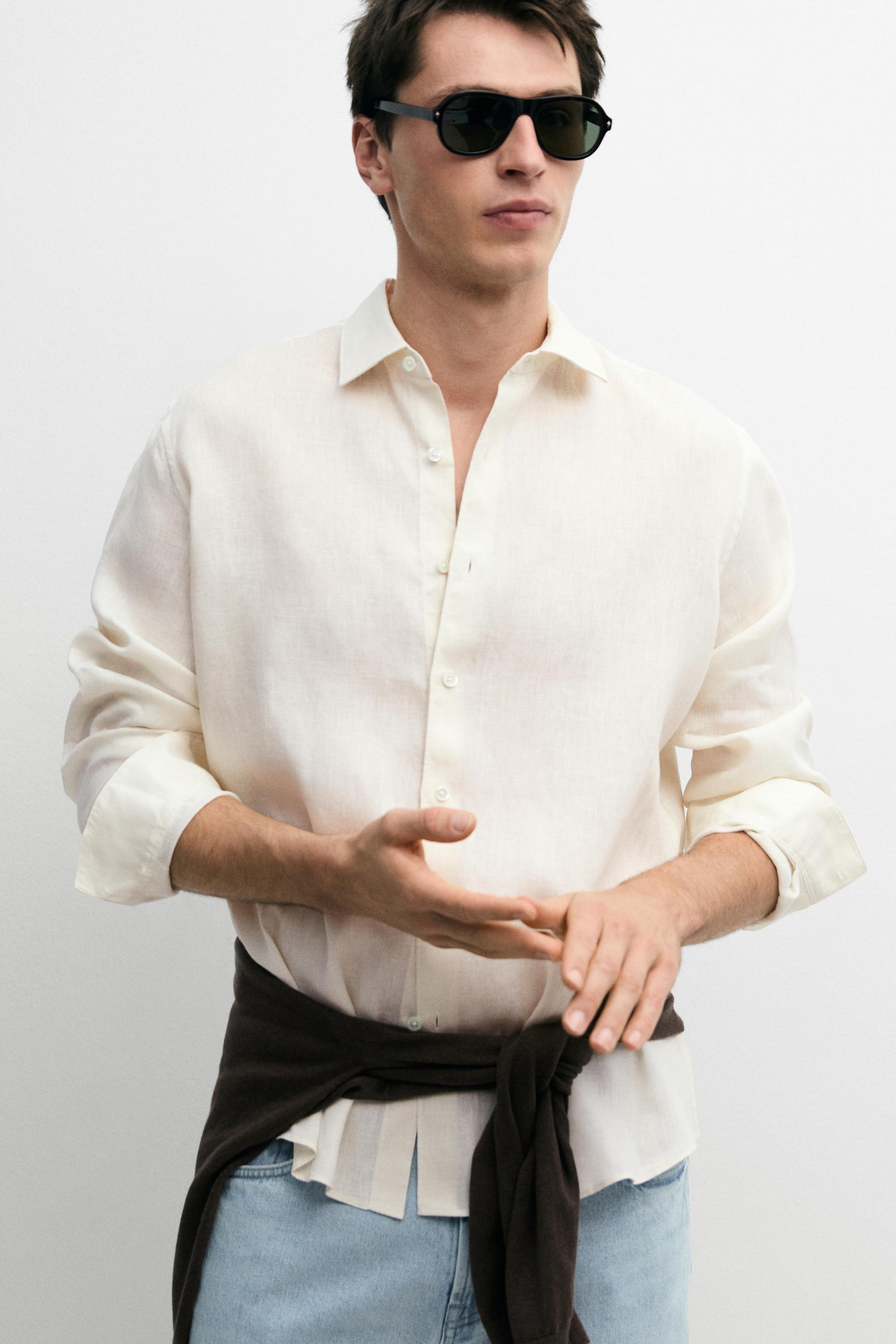 100% linen slim fit shirt