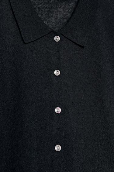 SHORT SLEEVE CARDIGAN - Navy blue by Zara - Image 8