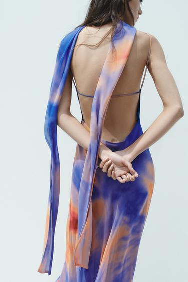 LONG PRINTED SCARF DRESS - TYENARANJA by Zara