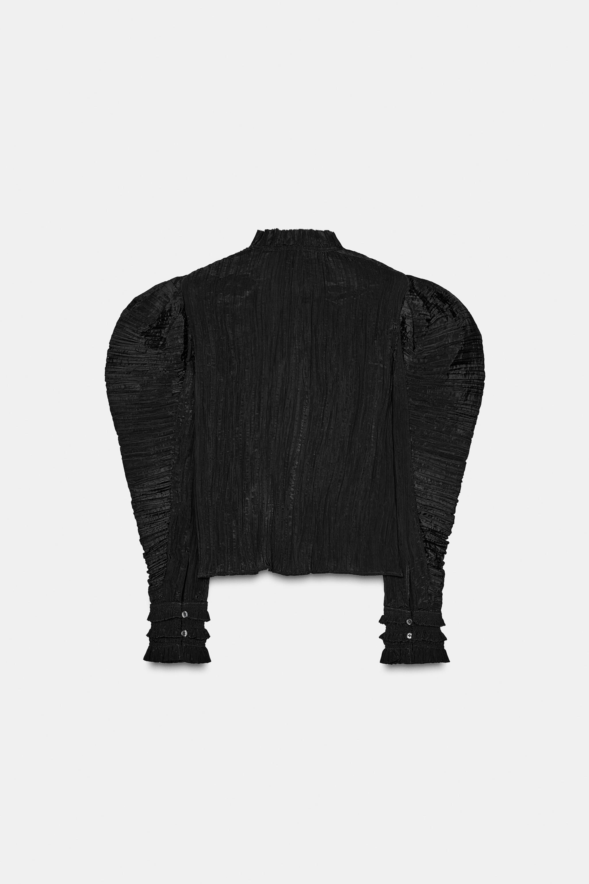 BLOUSE PLISSÉE À MANCHES BOUFFANTES ZW COLLECTION