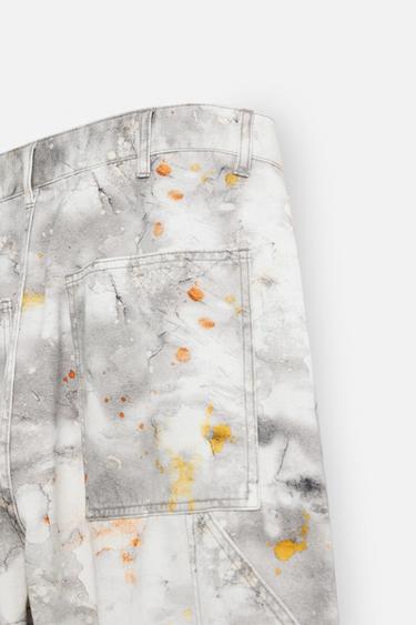 ABSTRACT PRINT CARPENTER TROUSERS - Orange by Zara - Image 8