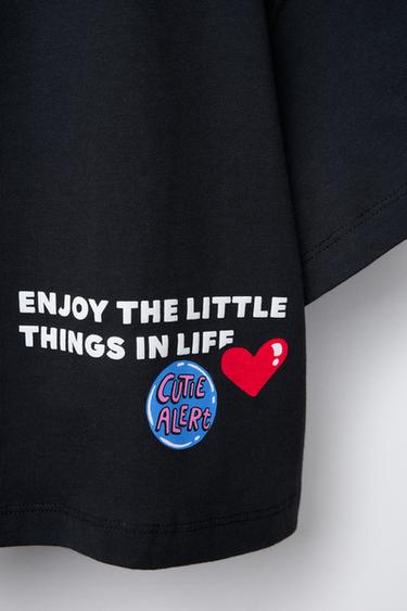 T-SHIRT À INSCRIPTION FLUO - Gris anthracite de Zara - Image 3