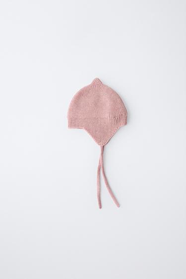 WOOL BLEND KNIT BONNET - Pink marl by Zara
