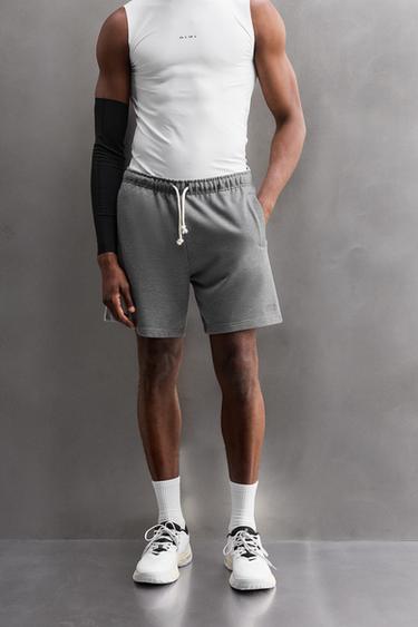 Zara JOGGER SHORTS - Gray marl