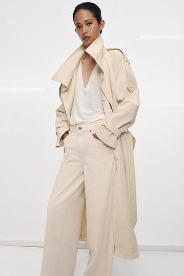 ZW COLLECTION HIGH NECK TRENCH COAT - Butter by Zara