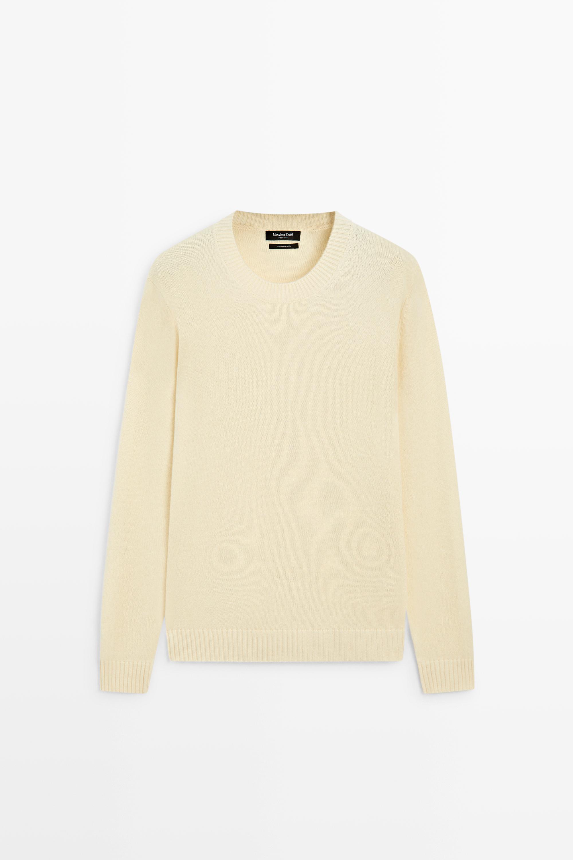Cashmere round neck knit sweater
