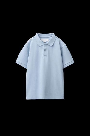 Zara BASIC PIQUÉ POLO SHIRT - Sky blue