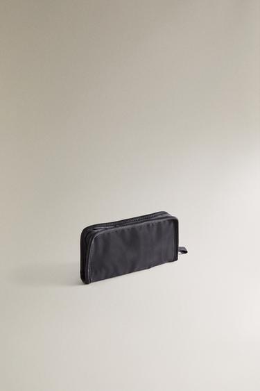 SATEEN MAKEUP WASH BAG - Navy Blue by Zara - Image 1