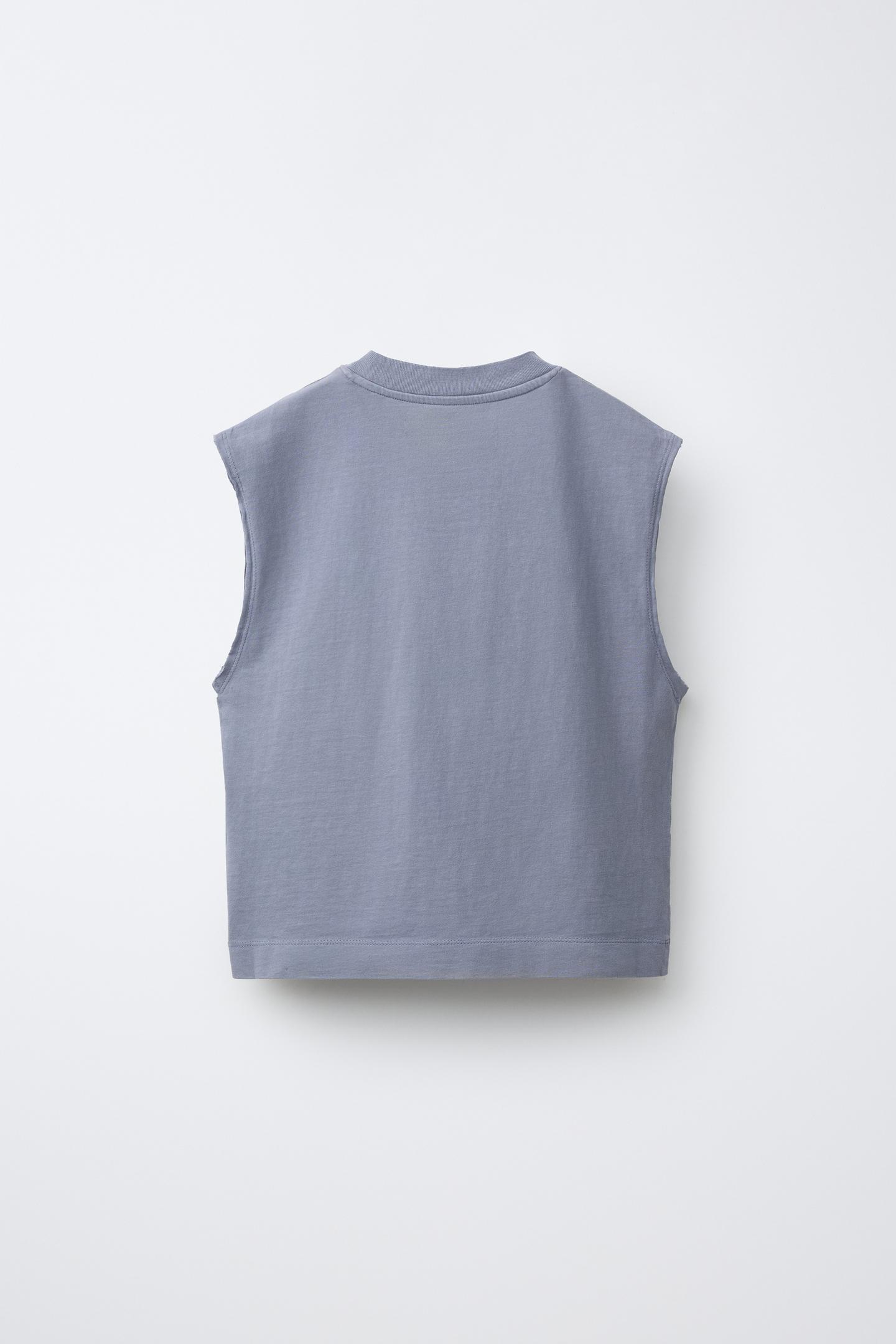 Детский топ Zara Sleeveless Top, цвет: Серый — фото 3
