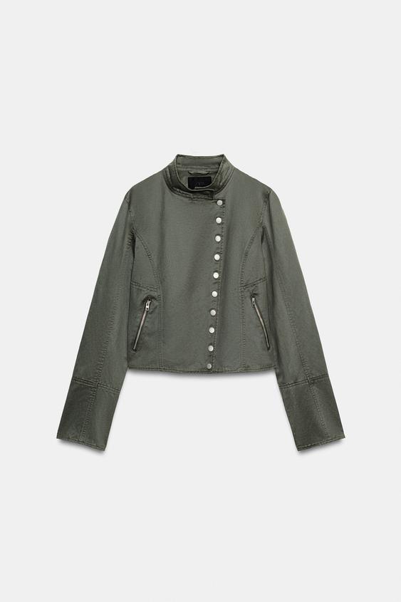 Zara 雙排扣混紡棉質外套 - 煤灰色 - 圖片 0