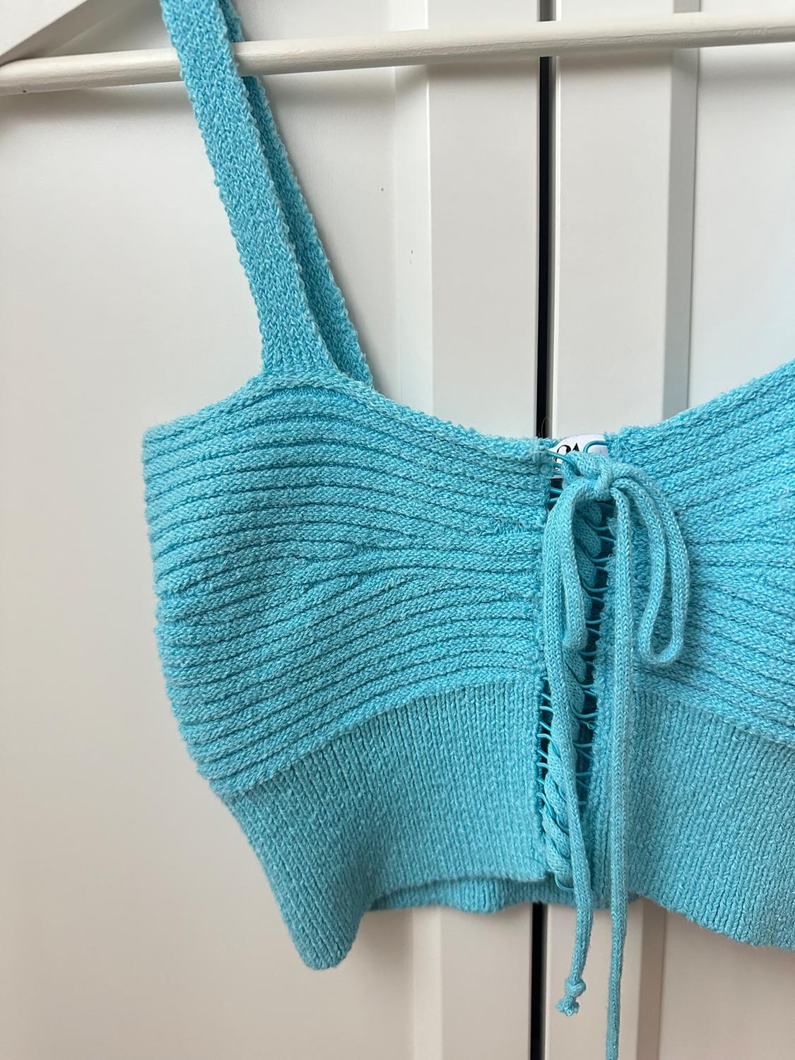 KNIT TOP WITH LACE-UP DETAIL - Image 2