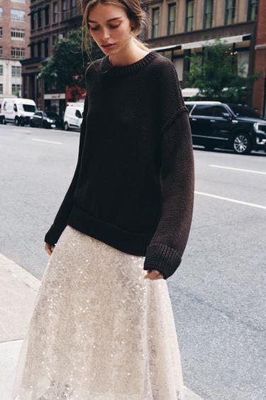 BASIC KNIT SWEATER - Brown by Zara - Image 4