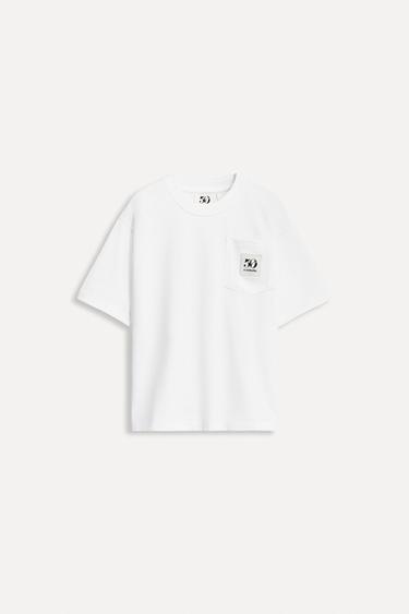 Zara 1/2-6 YEARS/ 50TH ANNIVERSARY LABEL POCKET T-SHIRT - White