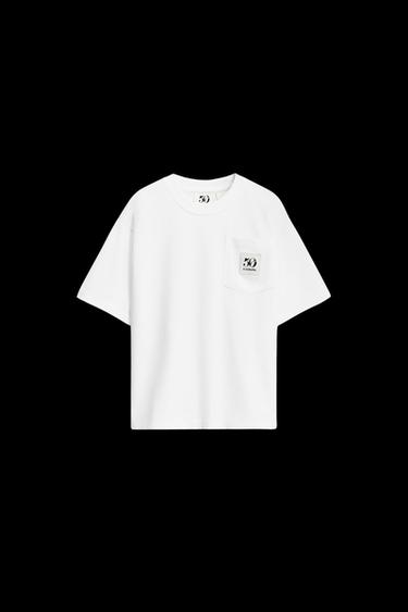 Zara 1/2-6 YEARS/ 50TH ANNIVERSARY LABEL POCKET T-SHIRT - White