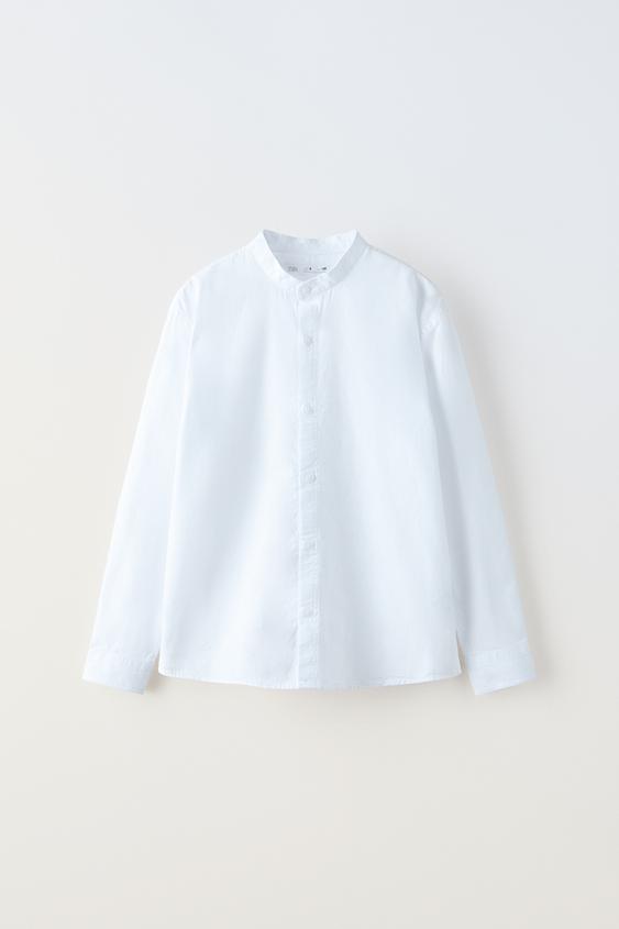 STAND-UP COLLAR SHIRT - White | ZARA New Zealand