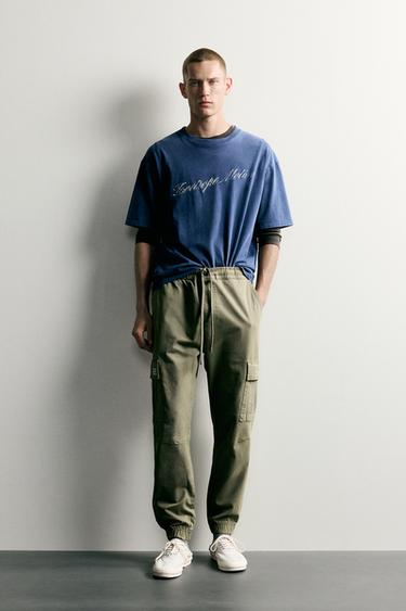 SLIM FIT CARGO TROUSERS - Khaki by Zara - Image 0