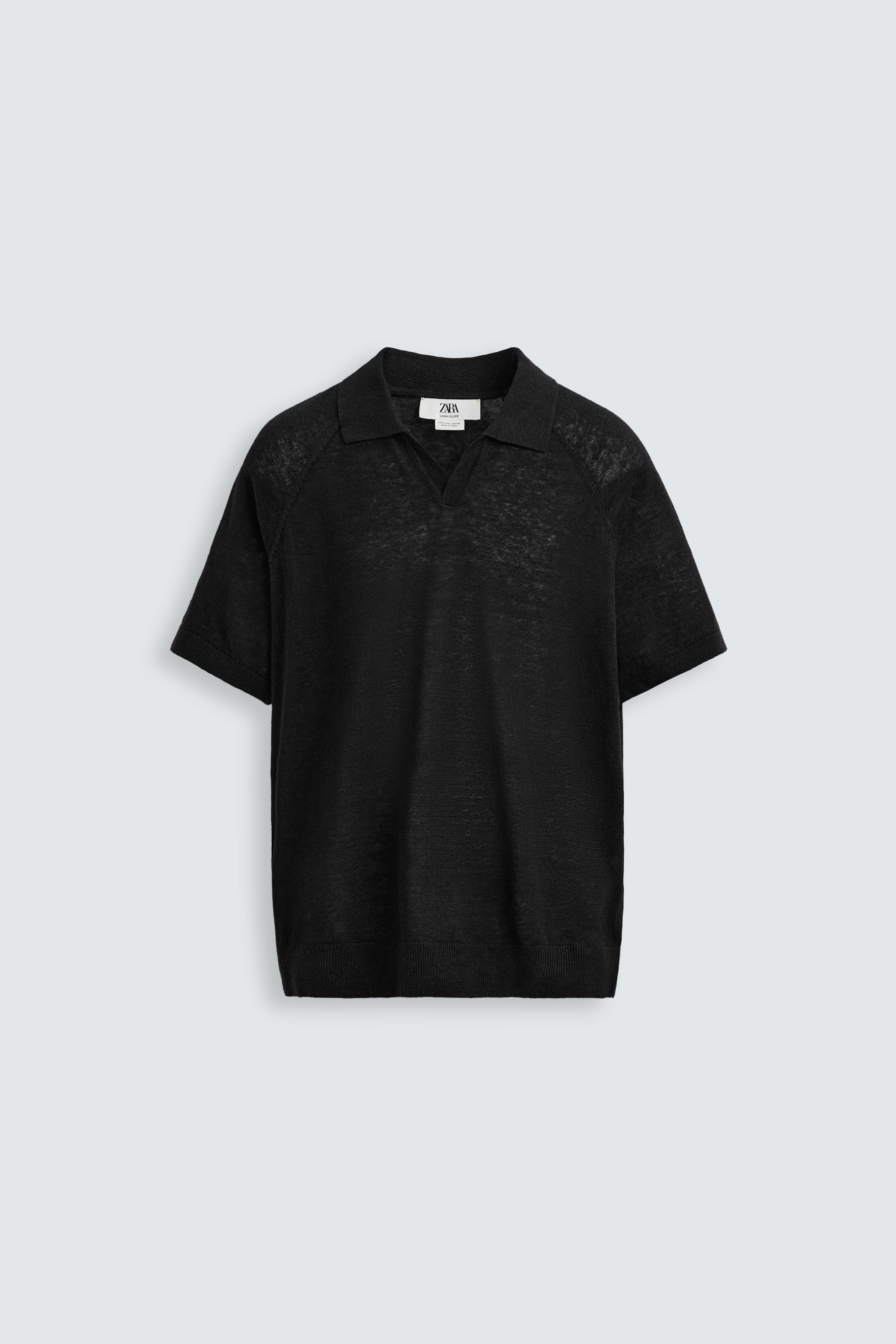 100% LINEN KNIT POLO SHIRT LIMITED EDITION - Black | ZARA South Africa