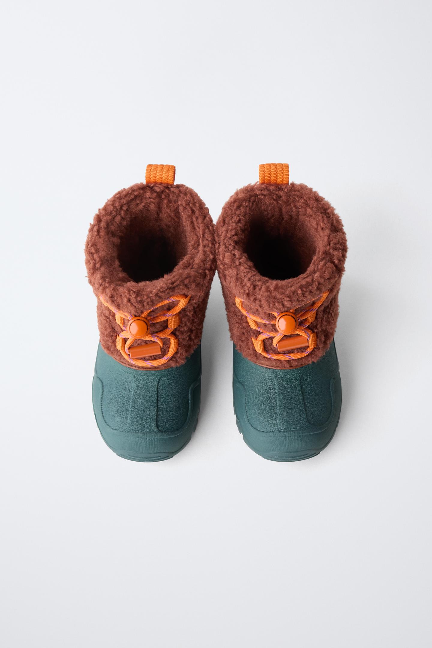 Детские ботинки Zara Rubberized Faux Shearling, цвет: Разноцветный — фото 4
